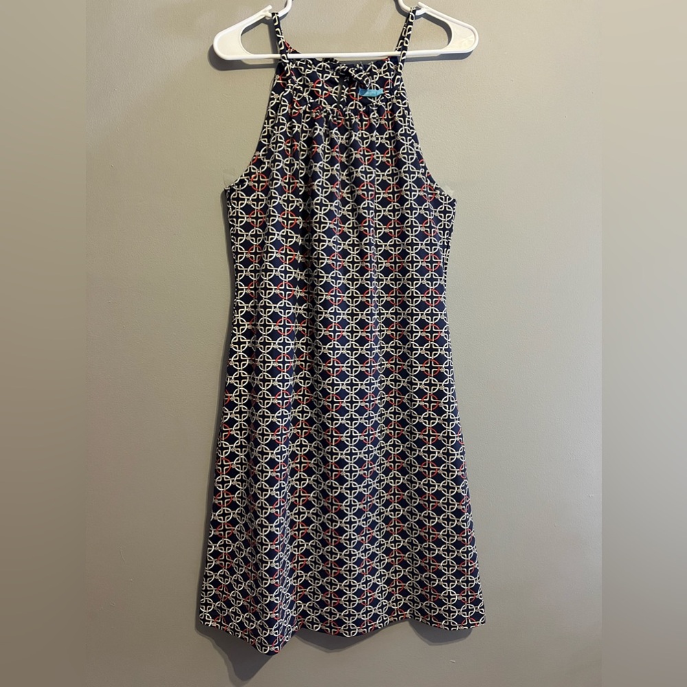 J. McLaughlin Womens Maria Halter Dress Allandale Geometric Print Catalina